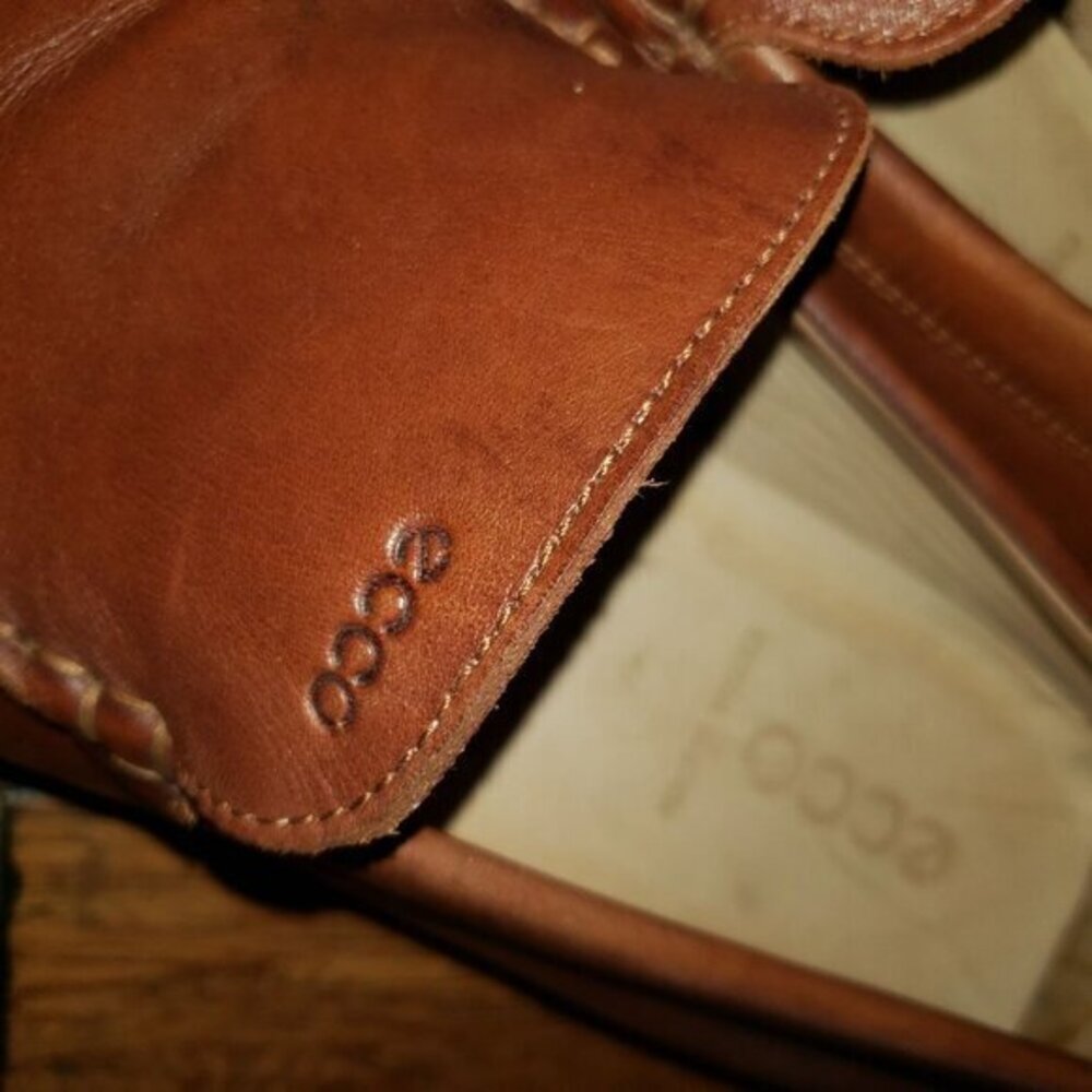 ecco Driving Shoes Loafer Slip-on Leather Mens Size 44 10-10.5 EXTRA WIDTH - Picture 11 of 15
